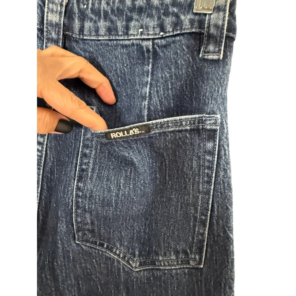 Rolla's Womens Sailor Comfort Ink High Rise Wide Leg Jeans Front Patch Pockets26